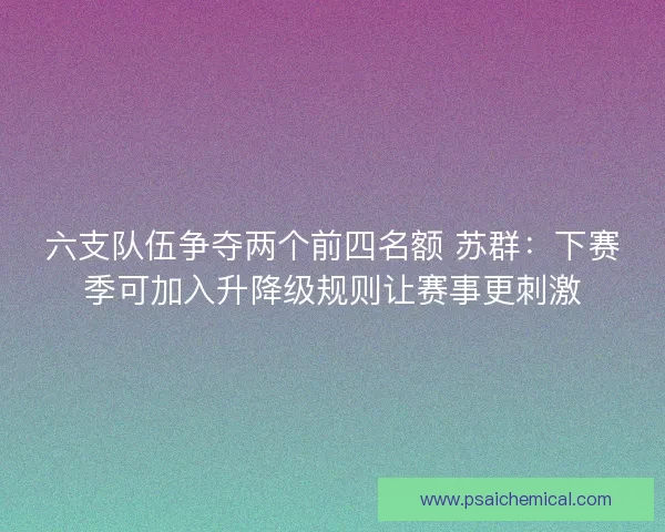 六支队伍争夺两个前四名额 苏群：下赛季可加入升降级规则让赛事更刺激