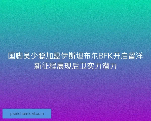 国脚吴少聪加盟伊斯坦布尔BFK开启留洋新征程展现后卫实力潜力