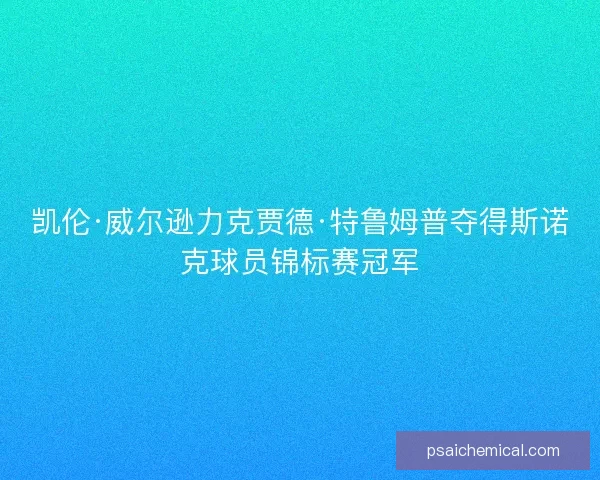 凯伦·威尔逊力克贾德·特鲁姆普夺得斯诺克球员锦标赛冠军